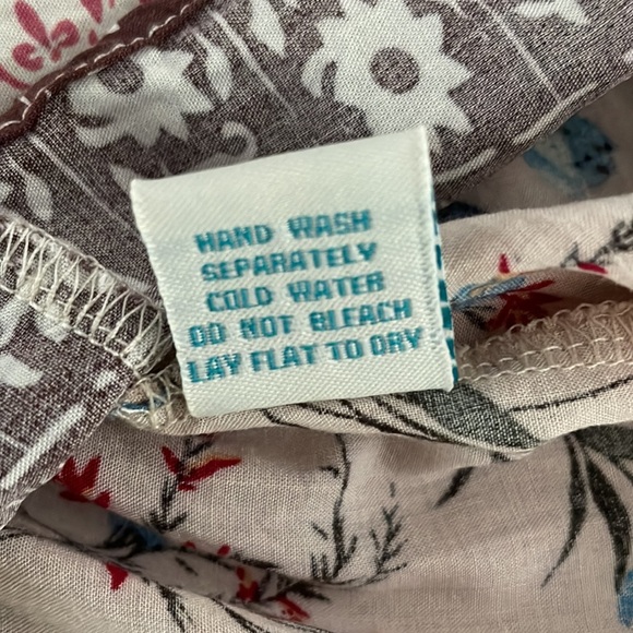 Sundance Everyday Dream Dress pink brown cream boho floral crochet loose size S - Picture 16 of 16